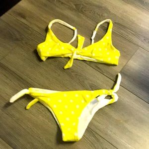 Beach bunny yellow polka dot bikini